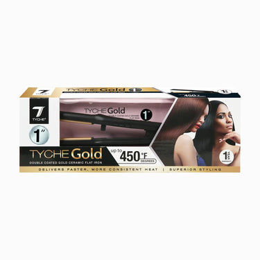 Tyche Gold 1” Flat Iron – Double Coated Gold Ceramic